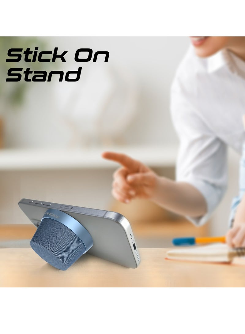 Bluetooth Magnetic Base Speaker, 3W True Wireless Portable Speaker with HD Sound, 40mm Dynamic Drivers, Long-Lasting 12H Playtime, and Bluetooth V5.3 for iPhone 16, Galaxy S25, Punch - Navy Blue