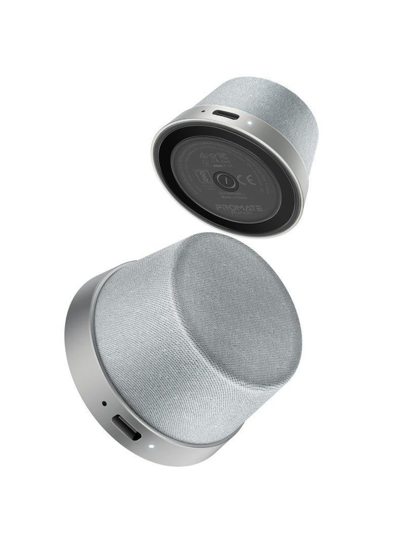 Bluetooth Magnetic Base Speaker, 3W True Wireless Portable Speaker With Hd Sound, 40Mm Dynamic Drivers, Long-Lasting 12H Playtime, And Bluetooth V5.3 For Iphone 17, Galaxy S25, Punch Silver Silver