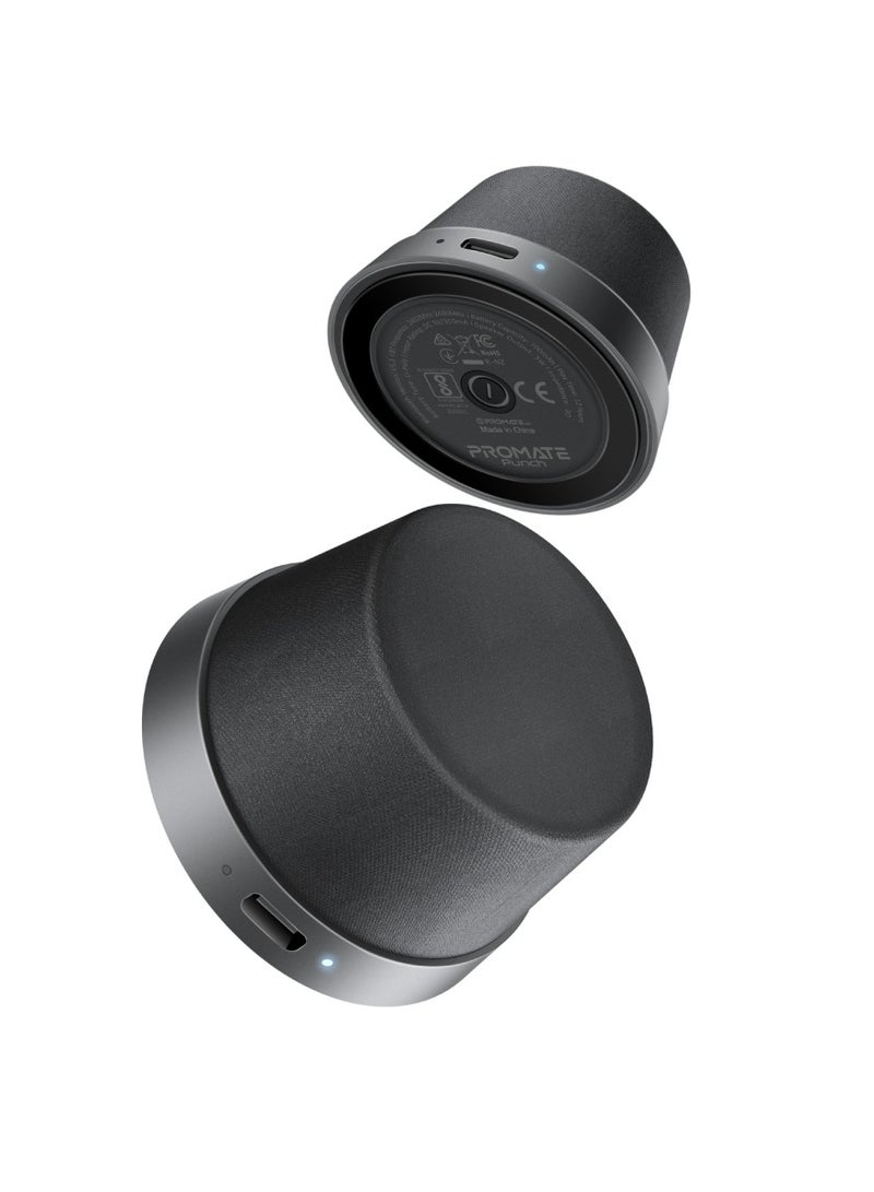 Bluetooth Magnetic Base Speaker, 3W True Wireless Portable Speaker with HD Sound, 40mm Dynamic Drivers, Long-Lasting 12H Playtime, and Bluetooth V5.3 for iPhone 16, Galaxy S25, Punch - Black