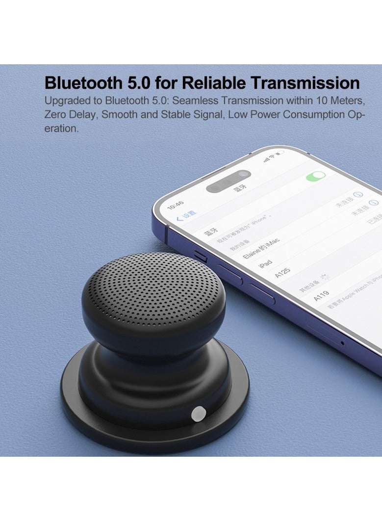 A117 Small Bluetooth Speaker Wireless with Magnetic Base, Powerful and Waterproof, Easy to Attach to Metal Surface, Compatible with iPhone and Android