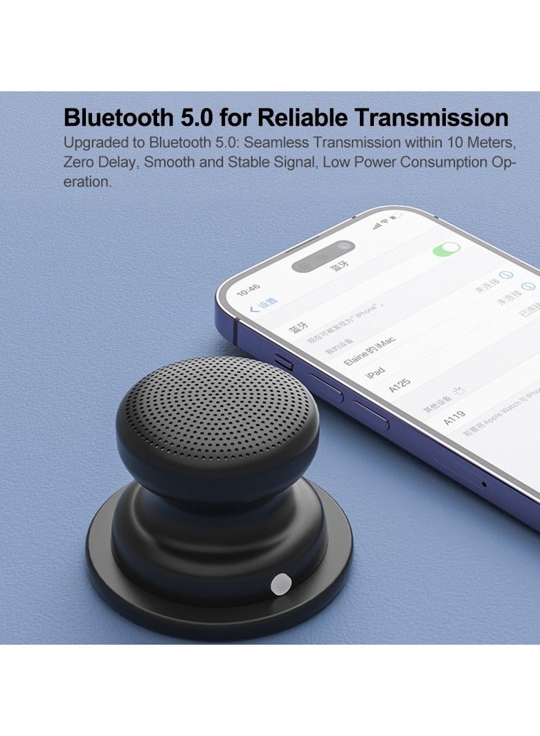 A117 Small Bluetooth Speaker Wireless with Magnetic Base, Powerful and Waterproof, Easy to Attach to Metal Surface, Compatible with iPhone and Android