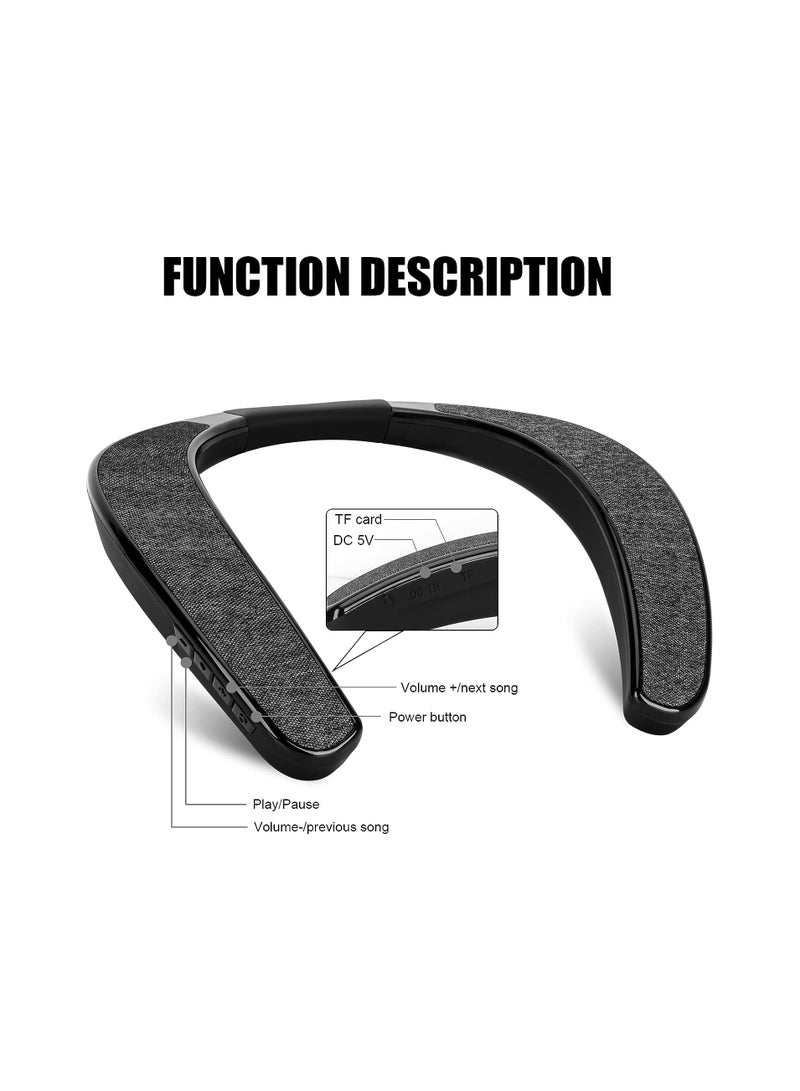 Neckband Bluetooth Speakers, Portable Wearable Wireless Neckband Speaker, 3D Surround Stereo, Excellent Audio Quality, for Home, Work, Outdoor Cycling, Hiking