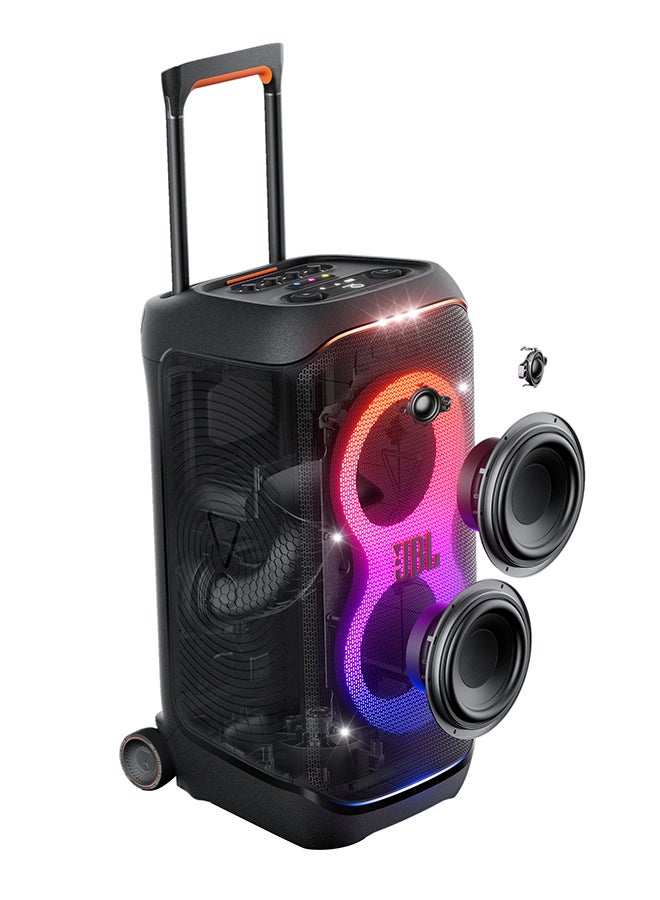 Partybox Stage 320 Portable Party Speaker And Battery 400 Combo For Non Stop Party, JBLPBSTAGE320UK+JBLBATTERY400 Black