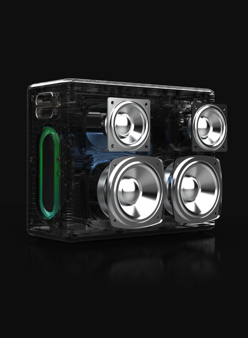 QUANTUM 2.2 Channel Portable Speaker / True Wireless Stereo (TWS) / Microphone for Hands-Free Calls / RGB LED Lighting / Power bank /IPX5 Water-Resistant - Silver