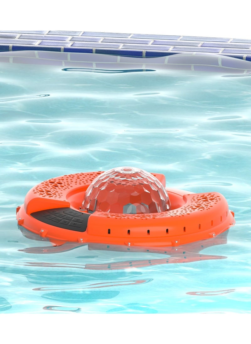 AQUA BLAST Floating Wireless Speaker with 120W power and Vibrant LED Lights / IP67 Water-resistant / Micro SD Slot  Bluetooth V5.4 / 13H  Playtime - Orange