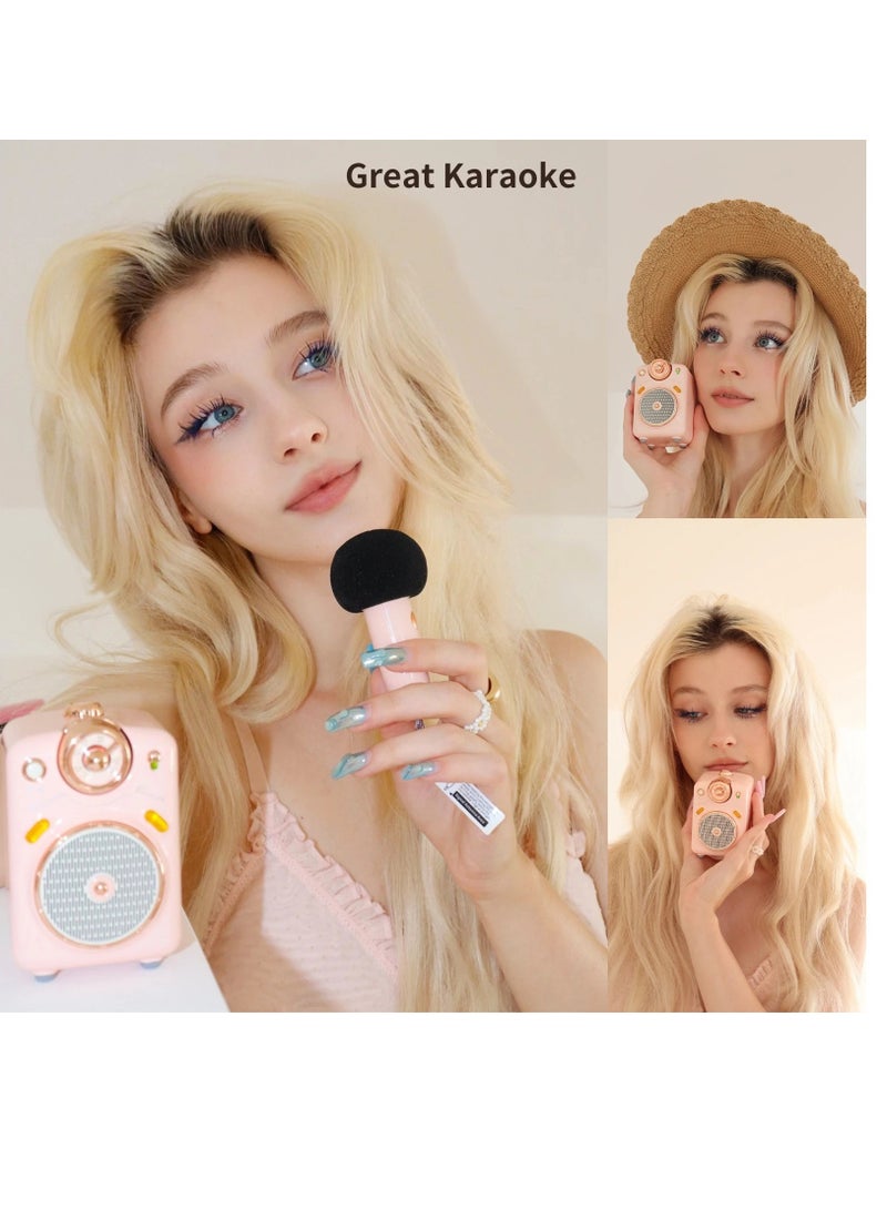 Fairy-OK Portable Bluetooth Speaker with Microphone Voice Change Karaoke Function FM Radio TF Card