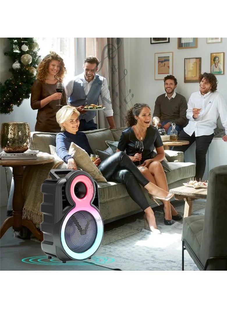8 Inch Wireless Bass Portable Party Speaker With LED Lights