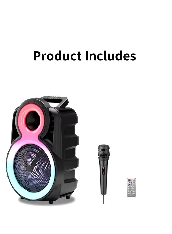 8 Inch Wireless Bass Portable Party Speaker With LED Lights