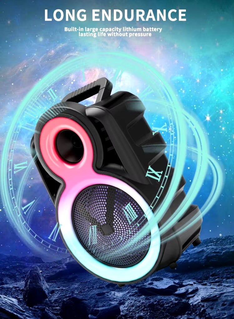 8 Inch Wireless Bass Portable Party Speaker With LED Lights