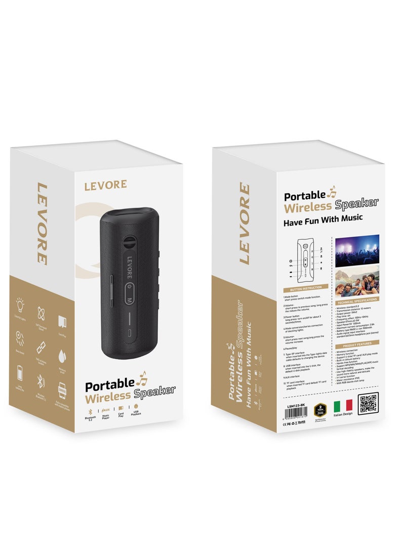 LEVORE portable wireless speaker LSM123-BK