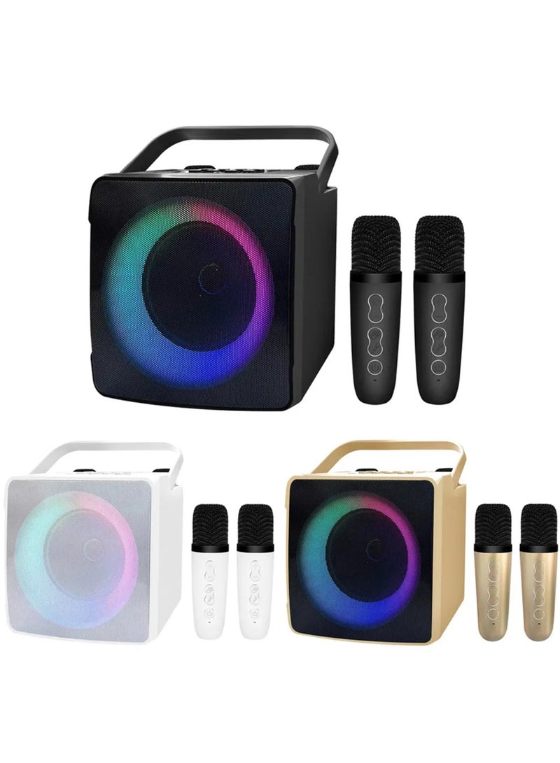 SD508 Home Karaoke Portable Bluetooth Speaker Dual Wireless Microphone Live TV FM radio TF card USB Subwoofer Music Center Audio (gold)