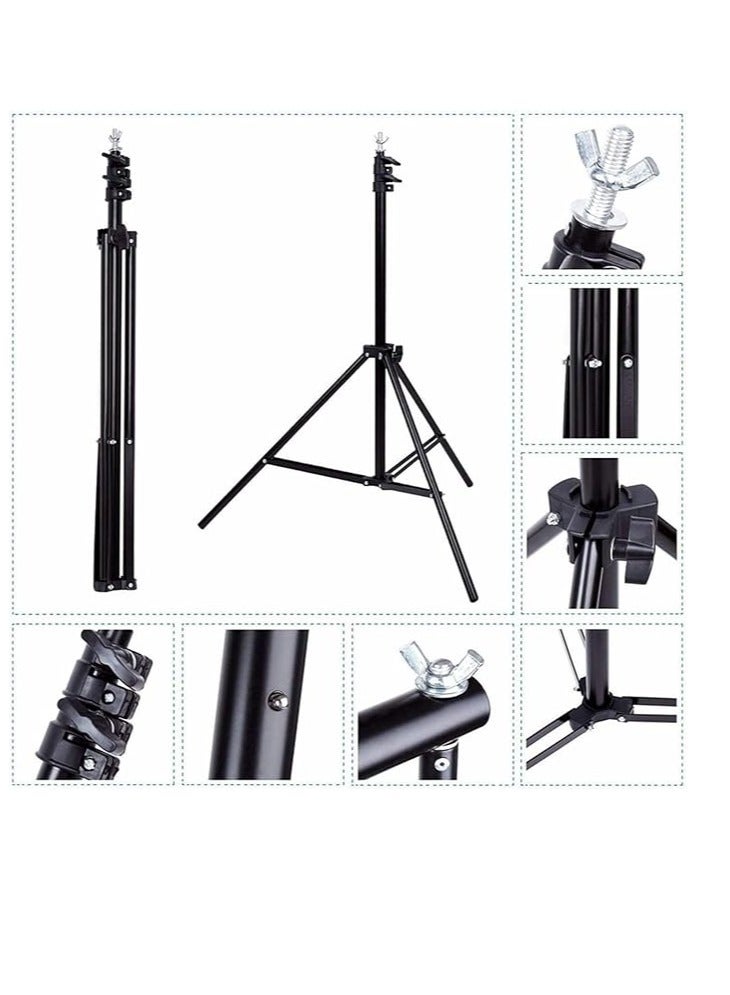 Backdrop Stand Kit with 3pcs Backdrops Photography Backdrop Support System Adjustable Photo Background Screen Stand