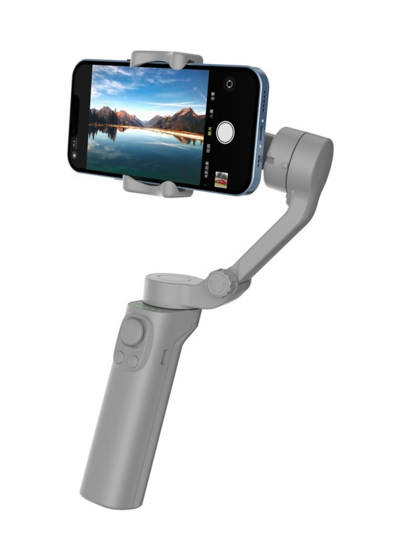 3-Axis Gimbal Stabilizer With AI Face & Object Tracking, Rolling, Pitching & Pan Angles, Versatile Sooting Modes, 7 Hrs Continous Working Time, 2200mAh Built In Battery, Android/iOS App- Gray