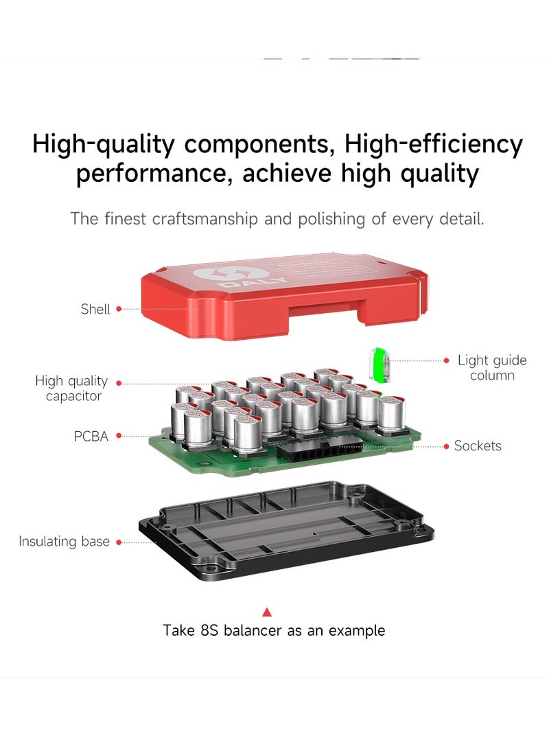 Daly Smart Lifepo4 14S 1A Active Balancer – Bluetooth Enabled Battery Equalizer for 18650 Lithium Batteries