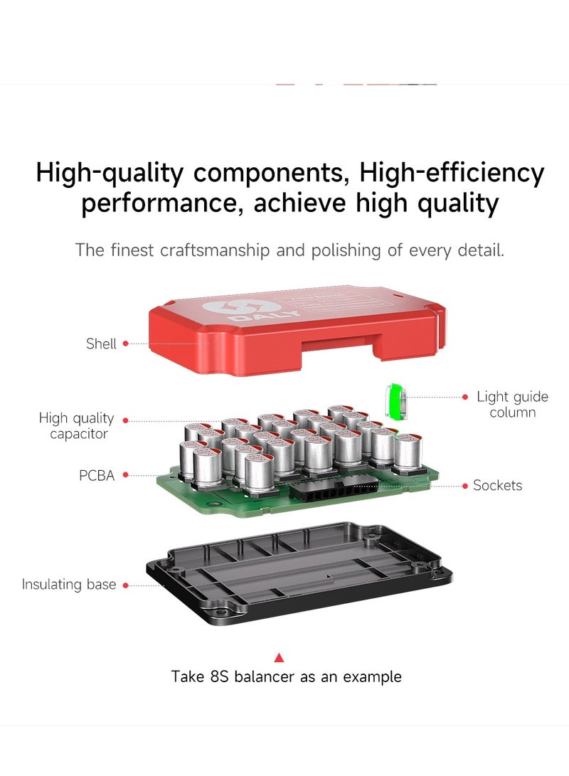 Daly Smart Lifepo4 4S 5A Active Balancer – High-Current Lithium Battery Equalizer for 18650 Packs