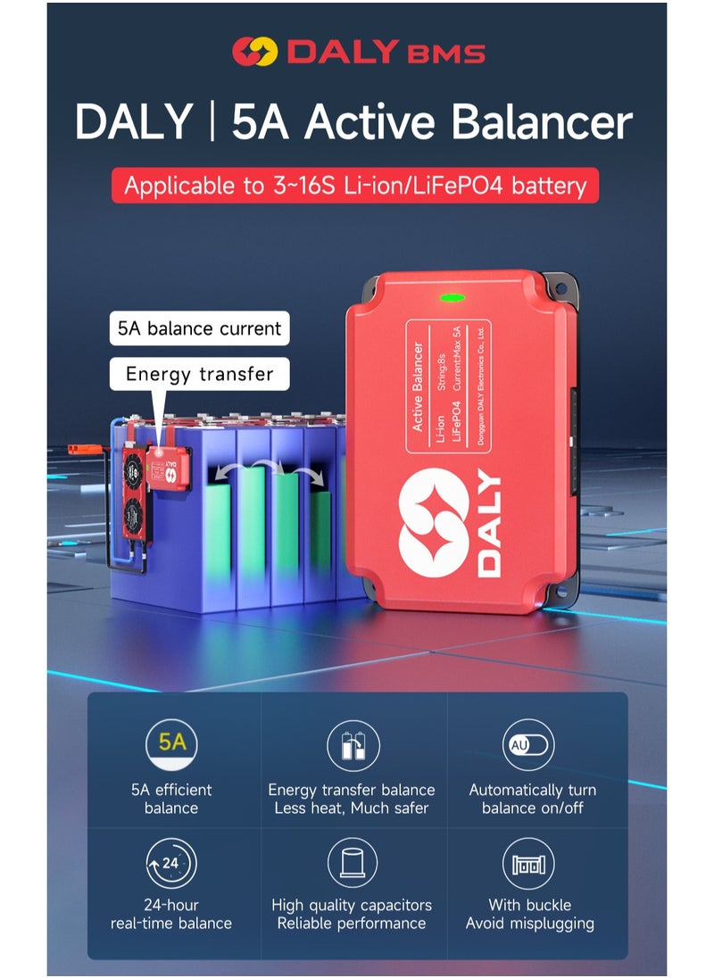 DALY Hardware 5A Active Balancer Equalizer Energy Transfer Board for Lifepo4 or Li-ion Lithium Battery Pack