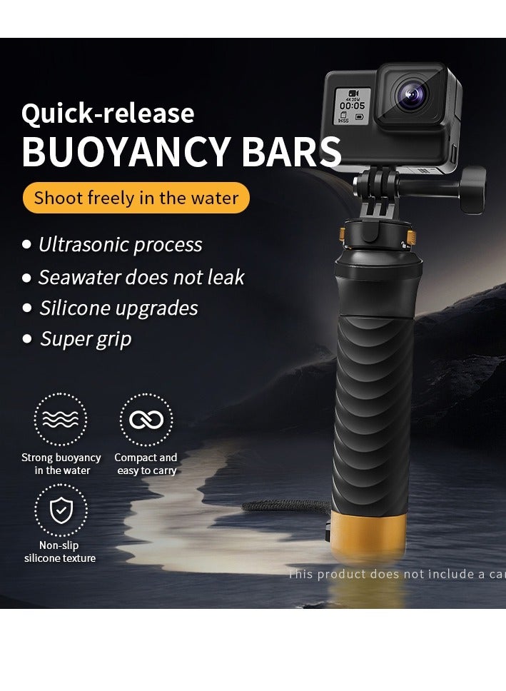 Quick Release Floating Handle Hand Grip, Waterproof Mount Hand Grip for Action Camera Compatible with GoPro 13 12 11 10 9, Insta360, DJI Osmo Action Cameras