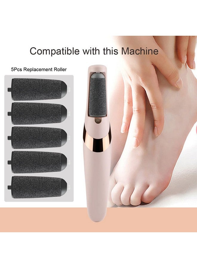 5 Pack Black Coarse Replacement Roller Refills Compatible With Finishing Touch Flawless Pedi Electric Tool File Include A Cleaning Brush