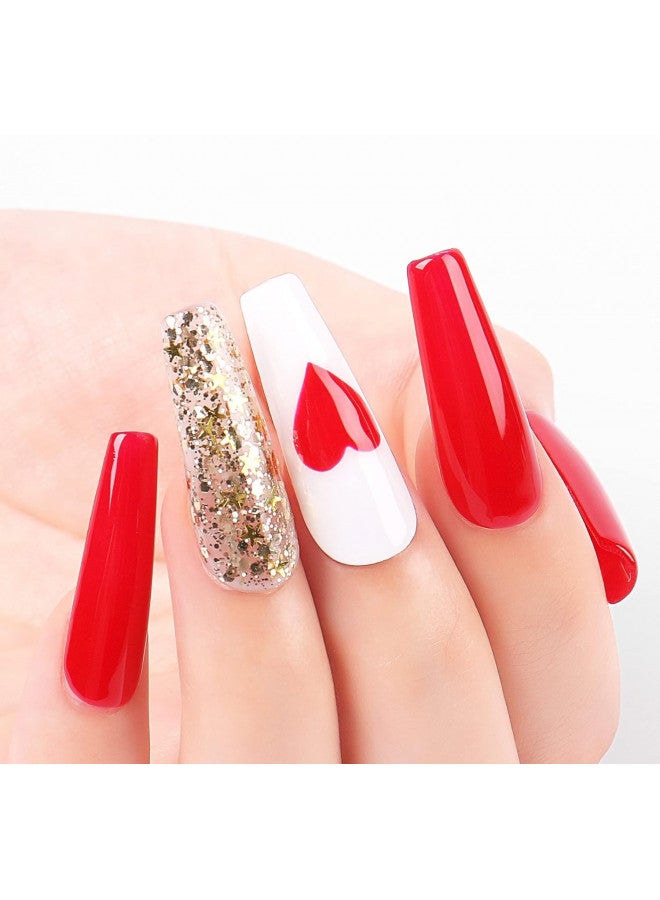AIMEILI Gel Nail Polish Soak Off U V LED Gel Nail Lacquer, Elegant Classic Nude Black Red White Color Gel Set Of 4pcs X 10ml - Kit Set 19