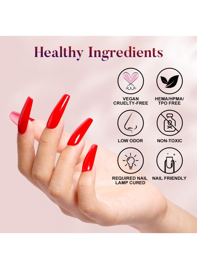 AIMEILI Gel Nail Polish Soak Off U V LED Gel Nail Lacquer, Elegant Classic Nude Black Red White Color Gel Set Of 4pcs X 10ml - Kit Set 19