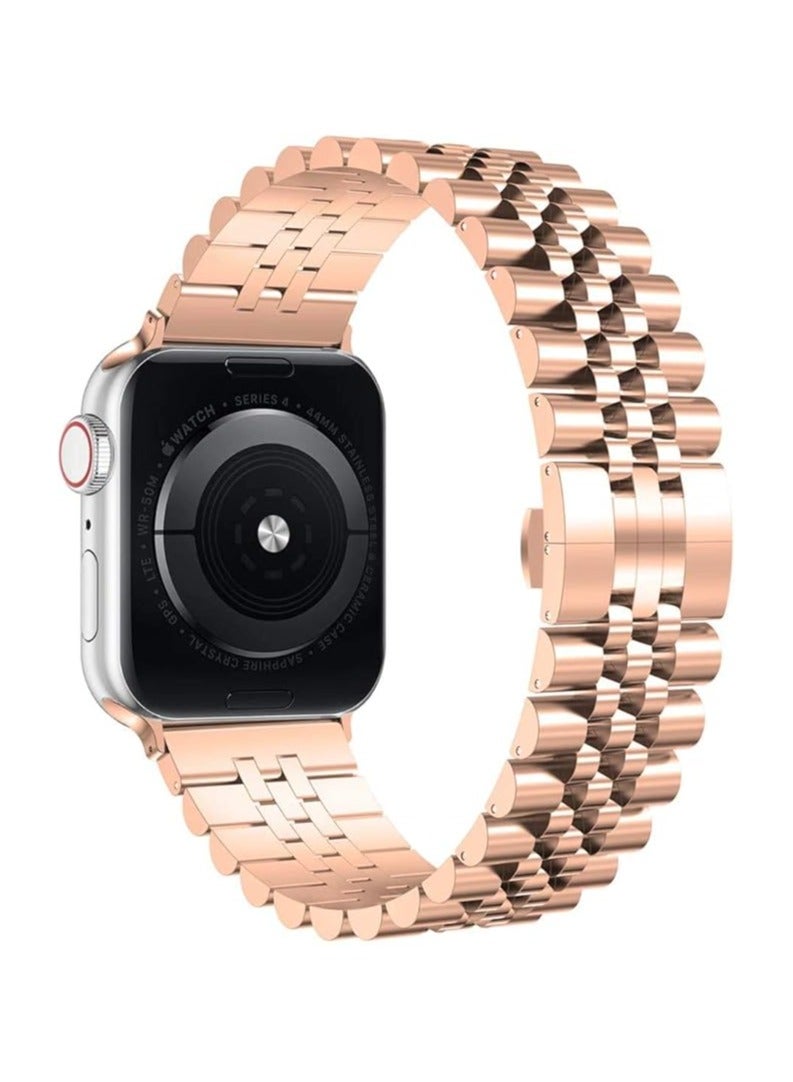 Compatible with Apple Watch Ultra 2 Band 49mm 45mm 44mm 42mm Stainless Steel Heavy Band with Butterfly Folding Clasp Link Bracelet for iWatch Ultra Series 9/8/7/6/SE/ 5/4/3/Men