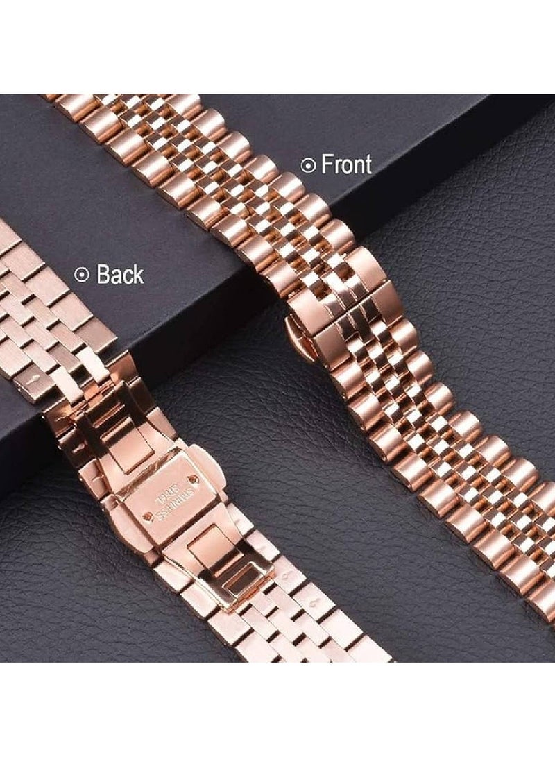 Compatible with Apple Watch Ultra 2 Band 49mm 45mm 44mm 42mm Stainless Steel Heavy Band with Butterfly Folding Clasp Link Bracelet for iWatch Ultra Series 9/8/7/6/SE/ 5/4/3/Men