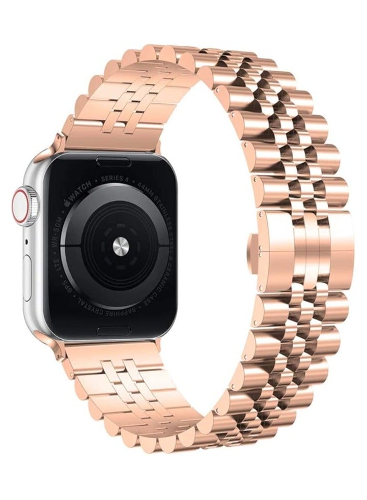 Compatible with Apple Watch Ultra 2 Band 49mm 45mm 44mm 42mm Stainless Steel Heavy Band with Butterfly Folding Clasp Link Bracelet for iWatch Ultra Series 9/8/7/6/SE/ 5/4/3/Men