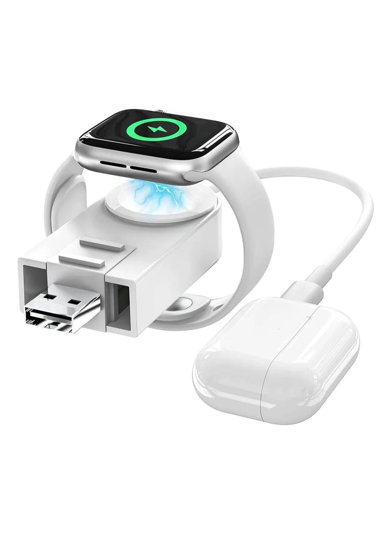 Portable Watch Charger for Apple 2-in-1 Wireless Usb Charging Cable Cord Compatible with Apple Watch Iwatch Charger Series 6/se/5/4/3/2/1, for Iphone