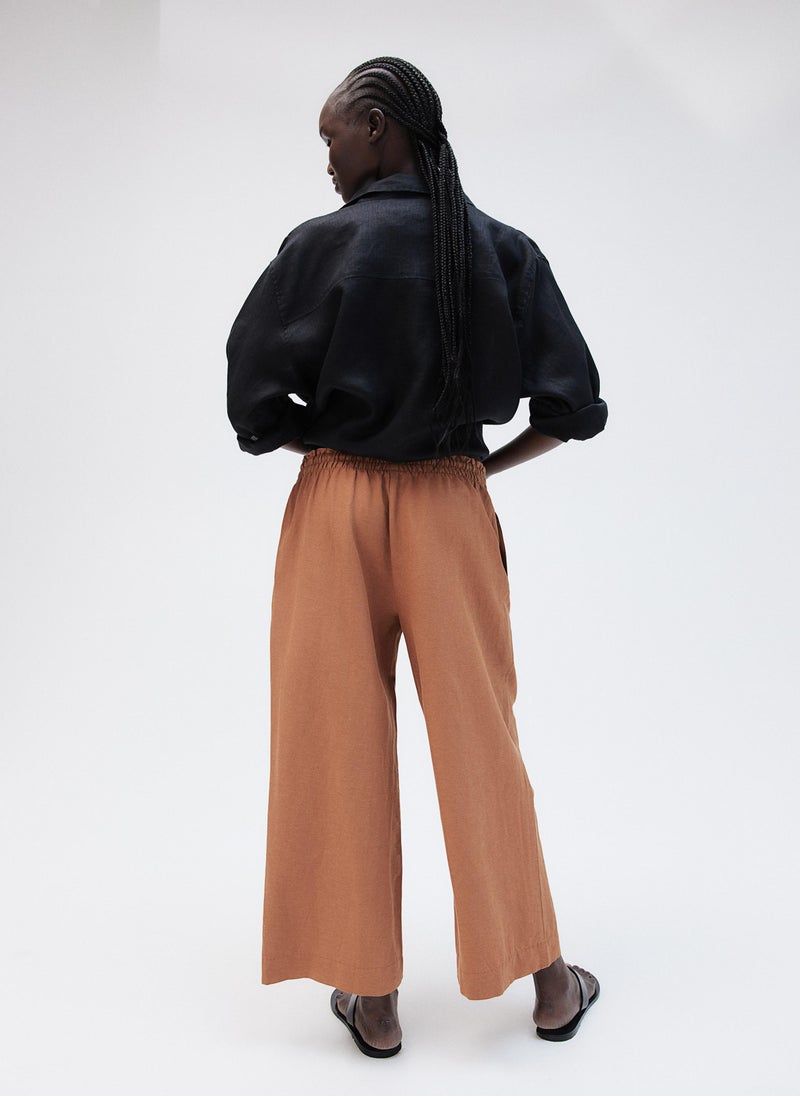 Linen-Blend Trousers