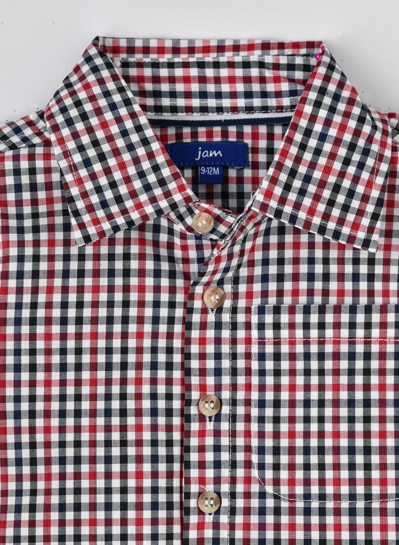 Boys' Multicolor Gingham Checkered Shirt