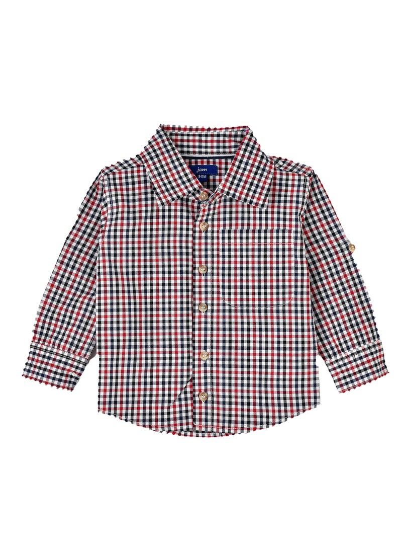 Boys' Multicolor Gingham Checkered Shirt