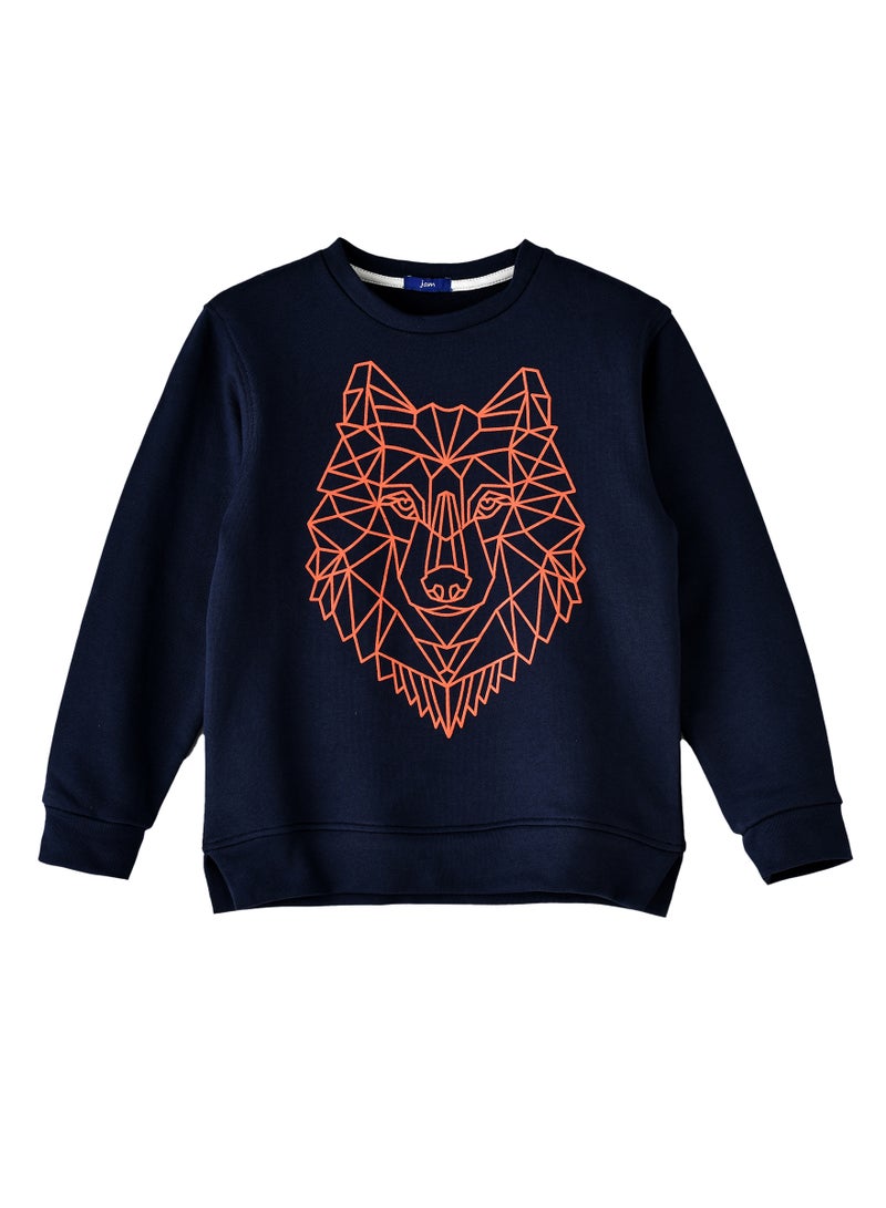 Boys' Geometric Wolf Graphic Sweatshirt