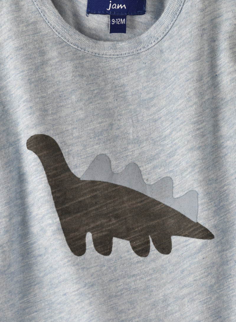 Boys Light Blue Dino Sweatshirt