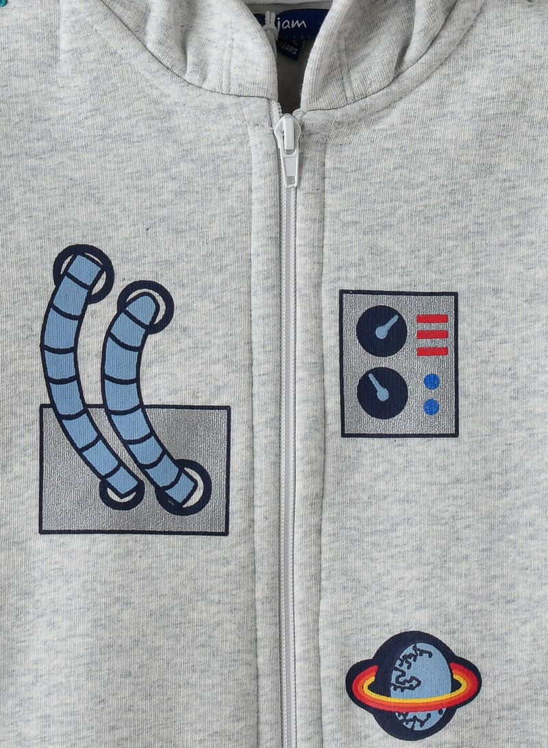 Boys Grey Space Hoodie