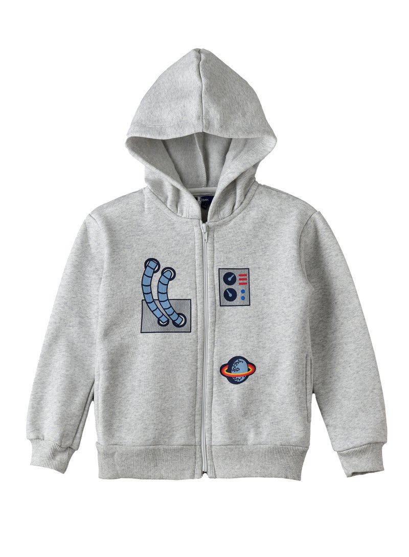 Boys Grey Space Hoodie