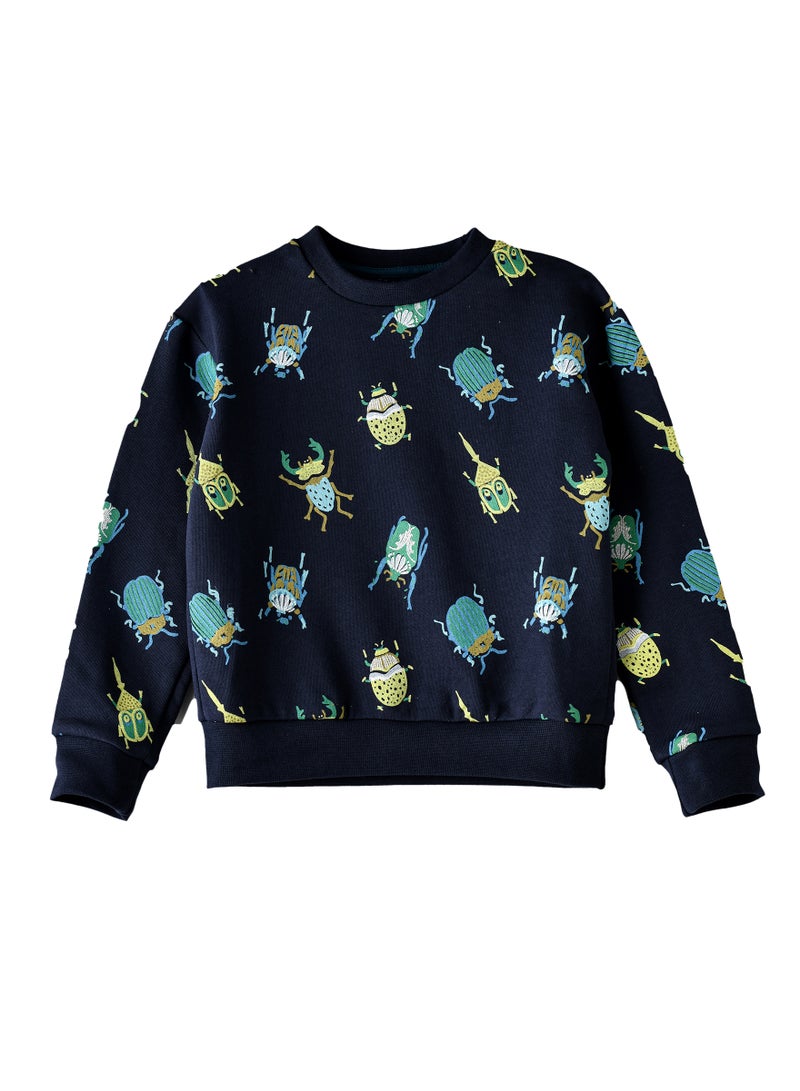 Boys' Bug Print Crew Neck Sweatshirt