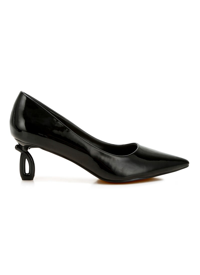 Pointed Toe Fantasy Heel Pumps in Black