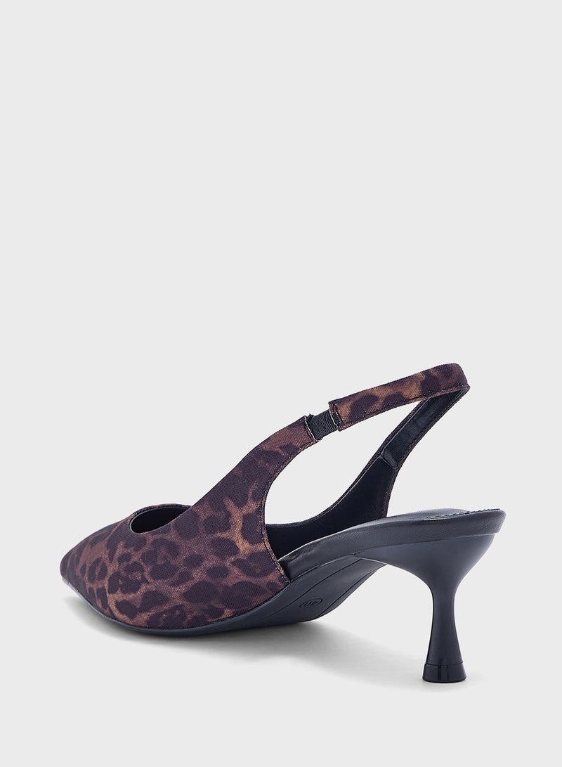 Leopard Print Sling Back Pump