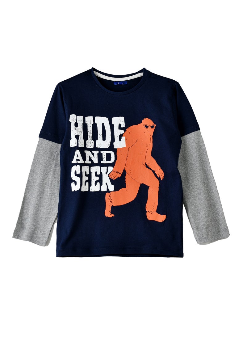 Boys Navy Hide and Seek T-Shirt