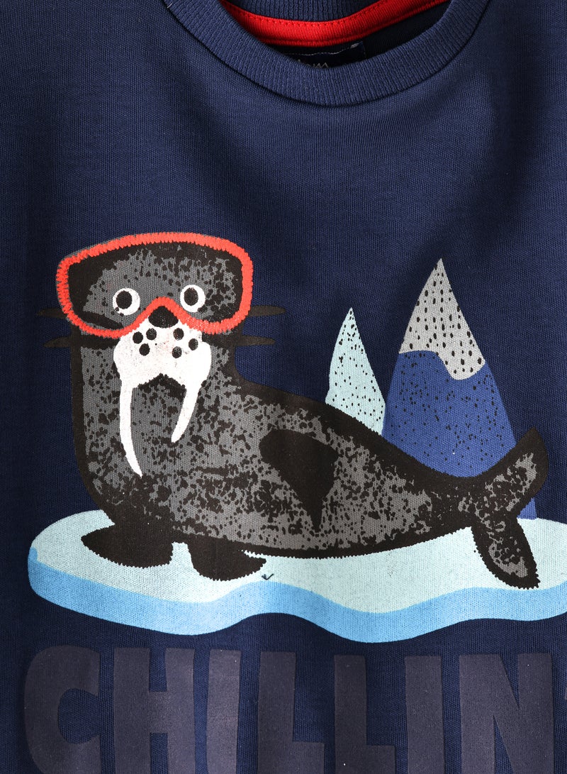 Boys' 'Chillin' Walrus Graphic Long-Sleeve Tee