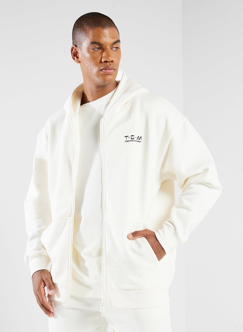 Oversized Zip Through Hoodie