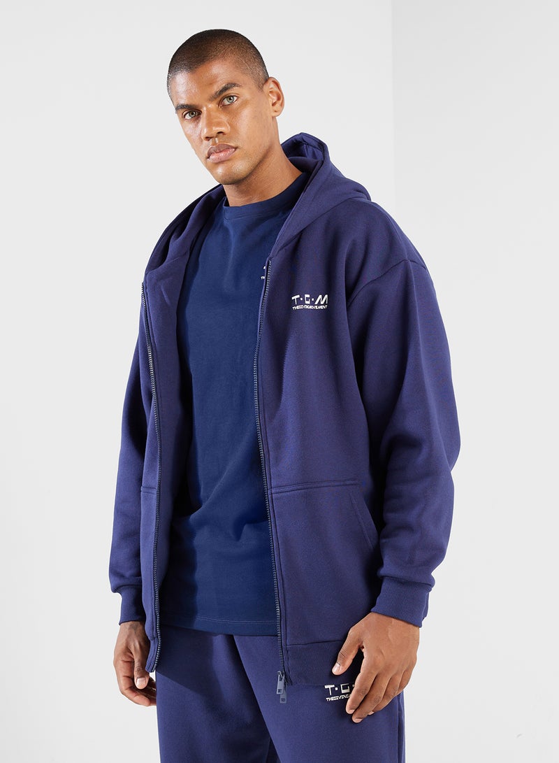 Oversized Zip Through Hoodie