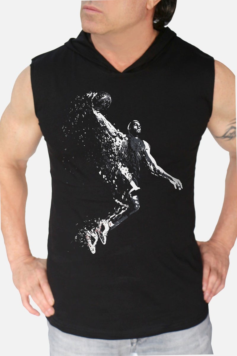 Rock & Roll Pro Slam Dunk Black Hooded Sleeveless T-Shirt