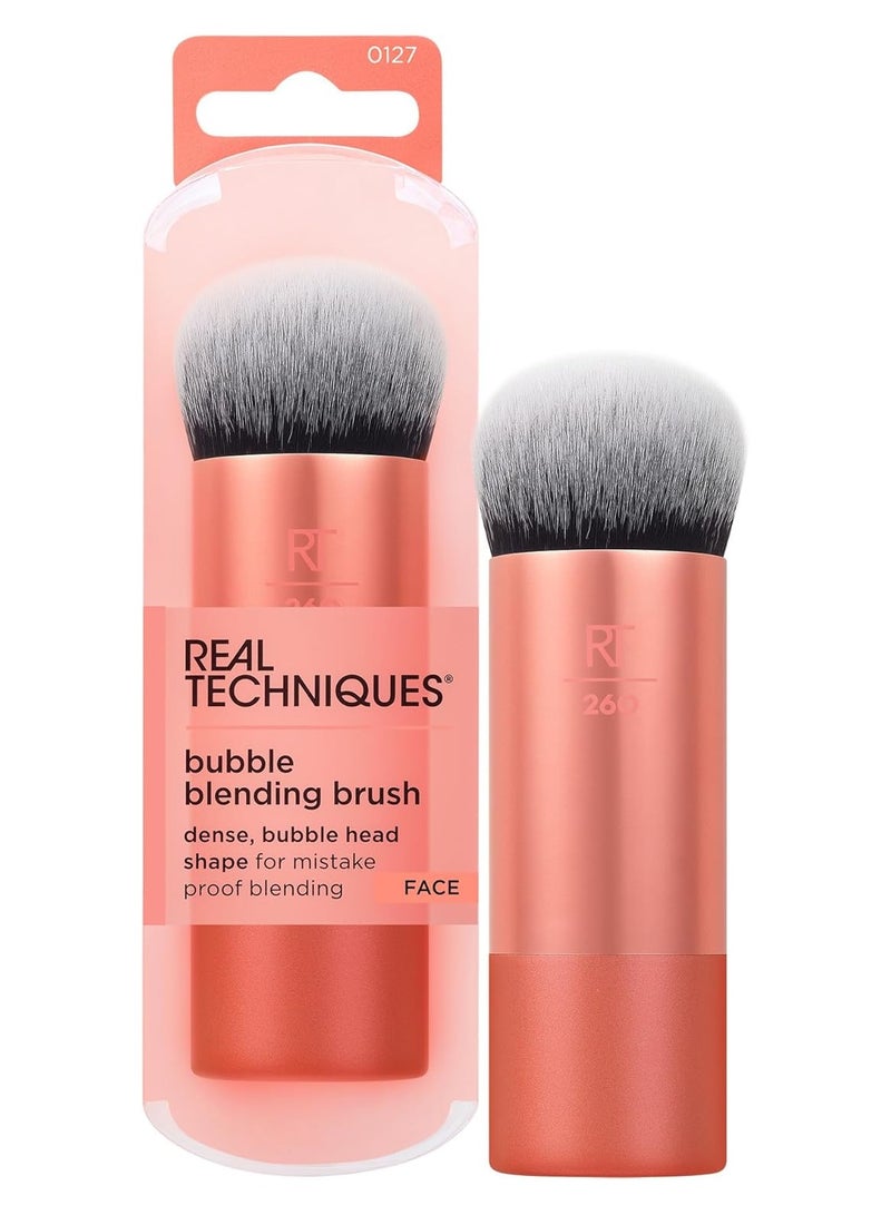 Bubble Blending Makeup Brush Multipurpose Face Brush for Liquid, Cream, & Powder Products, Unique Bubble Brush Head, Synthetic Bristles, Vegan & Cruelty Free 1 Count Orange