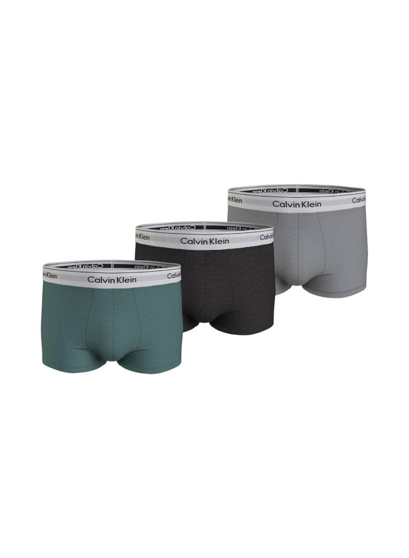 Men's 3 Pack Trunks - Modern Cotton - Cotton, Green