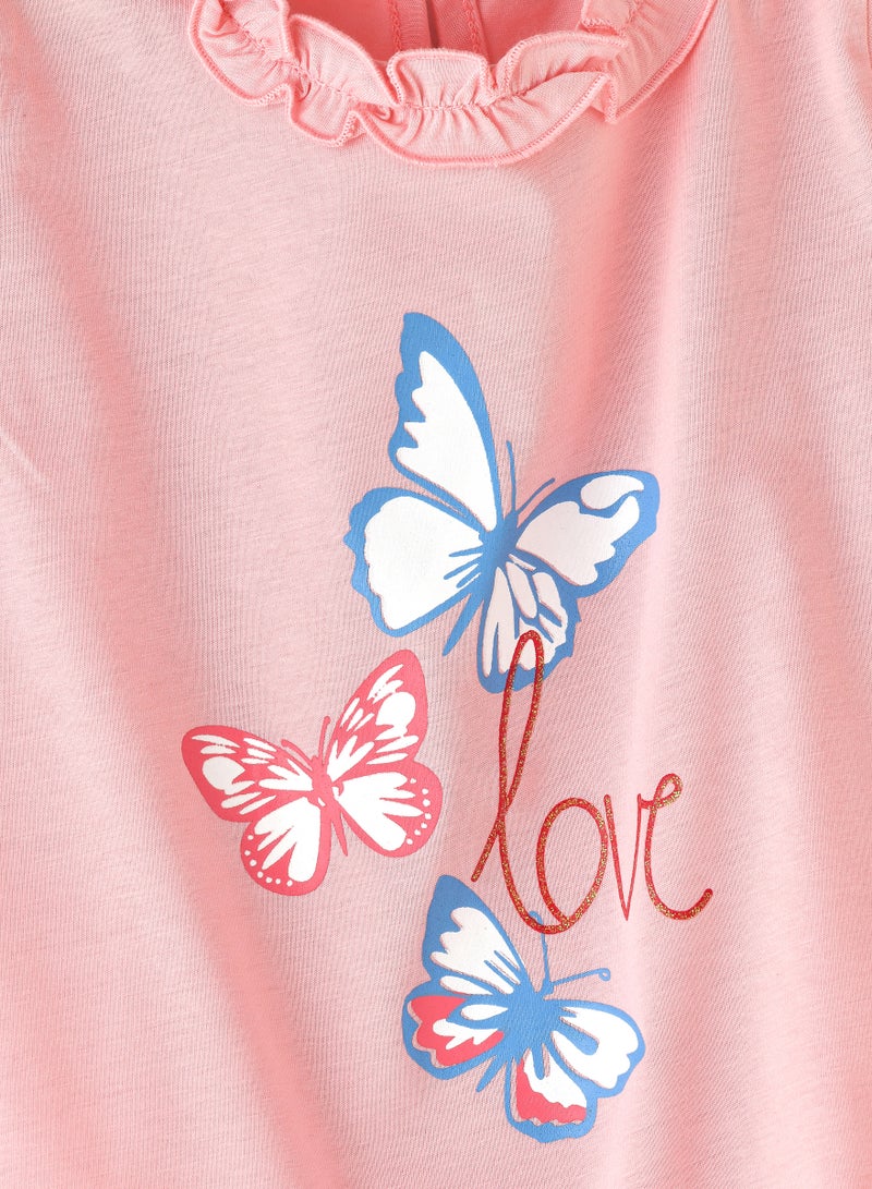 Girls' Butterfly Graphic Print Top