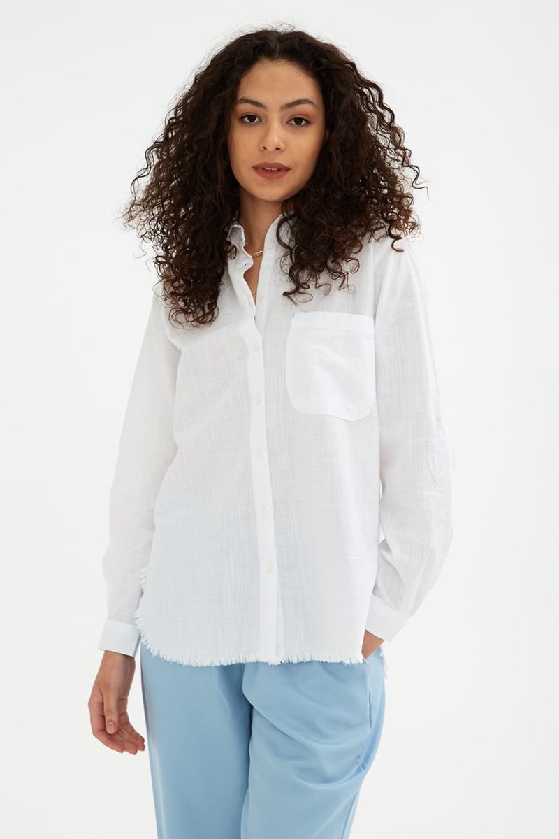 Cotton Regular Fit Shirt Women's Shirt 24Y0390K1