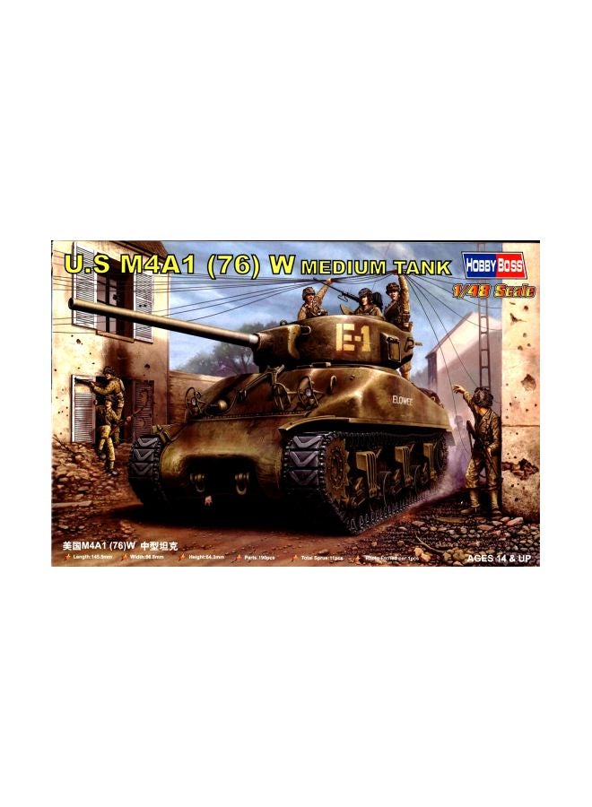 US M4A1 76(W) Medium Tank Model Building Kit HY84801