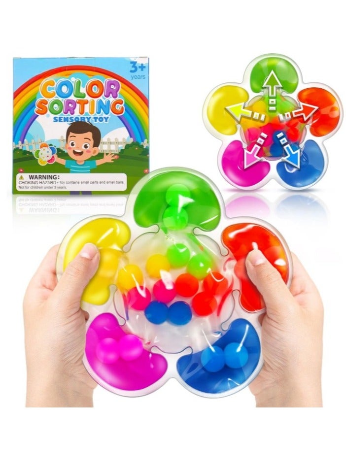 Color Sorting Toys Sensory Toys, Fine Motor Skills Game for Toddlers, Color Matching Toys Preschool Learning Activities Educational Calm Down Montessori Toys for Kids Boys Girls Ages 1 2 3 As Gifts