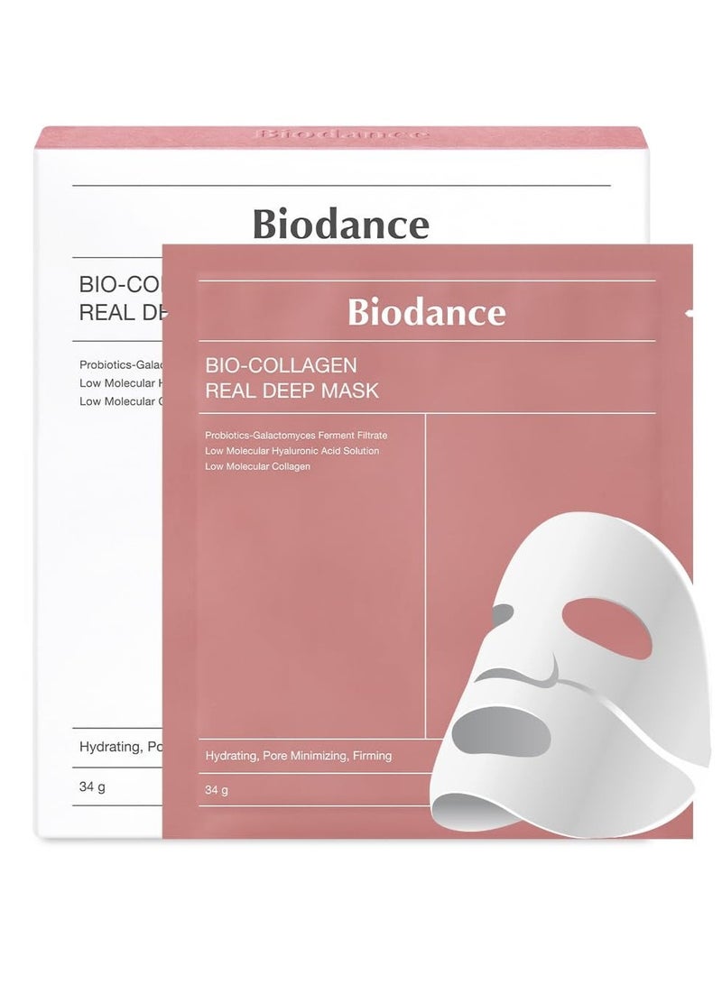 Bio-Collagen Real Deep Mask Hydrating Overnight Mask Pore Minimizing Elasticity Improvement 34g x4ea